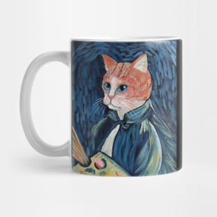 Van Gogh Cat Portrait Mug